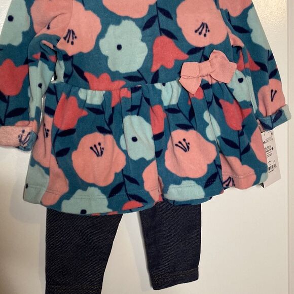 Carter’s NEW Baby Girl 2pc set Floral long sleeve top leggings 3-6 months 3-6m - Picture 3 of 9